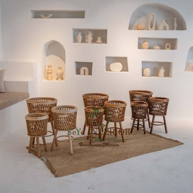 Bambu 3'lü Saksılık